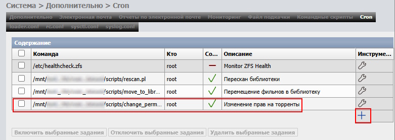 Список заданий cron